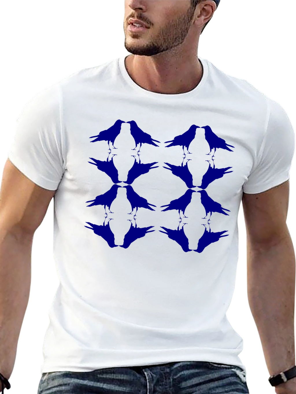 Raven Pattern Black T-Shirt