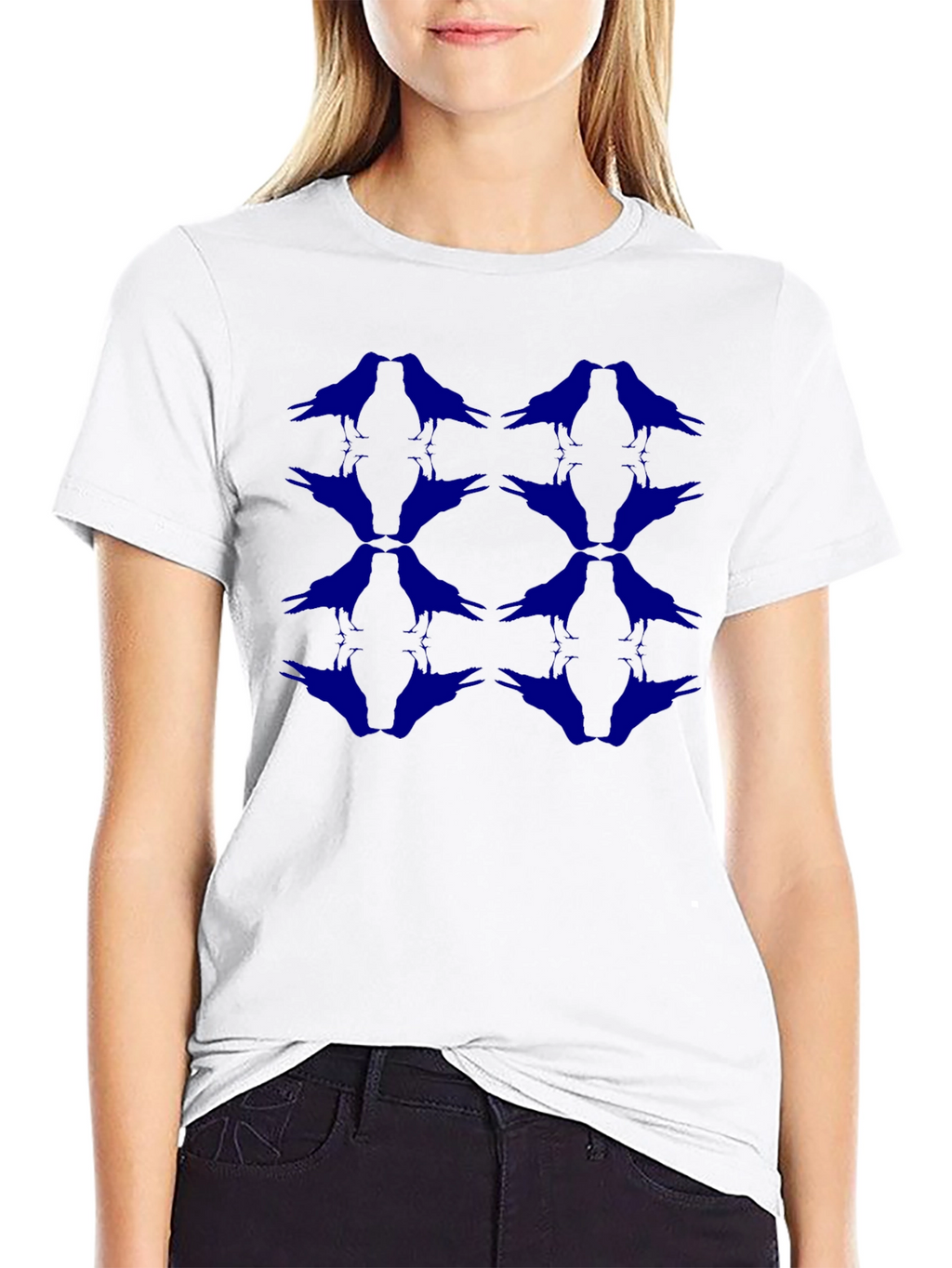 Raven Pattern Black T-Shirt