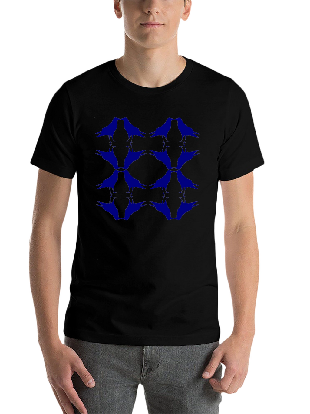 Raven Pattern Black T-Shirt