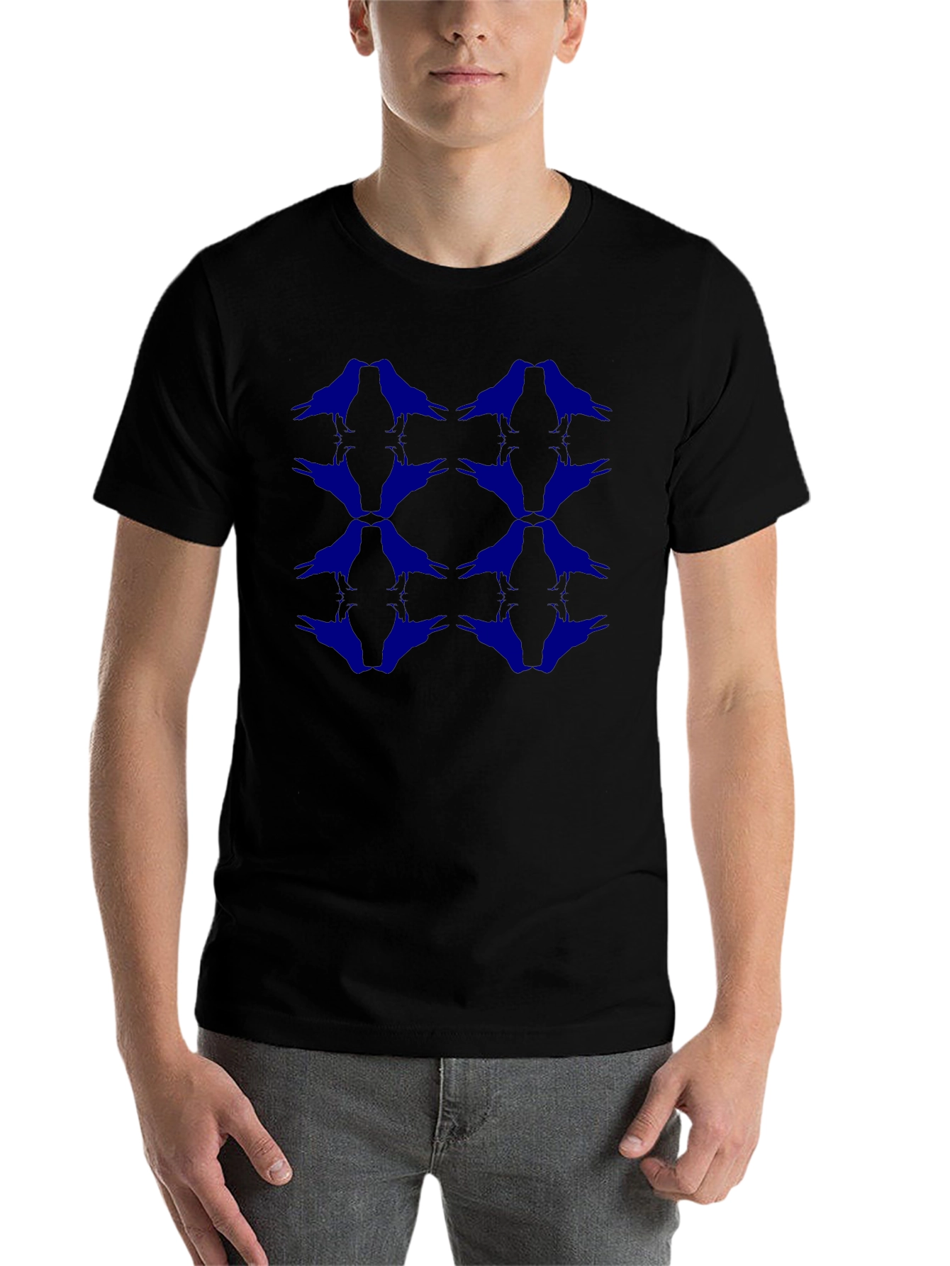 Raven Pattern Black T-Shirt