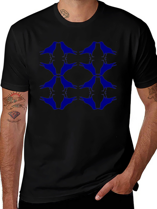 Raven Pattern Black T-Shirt