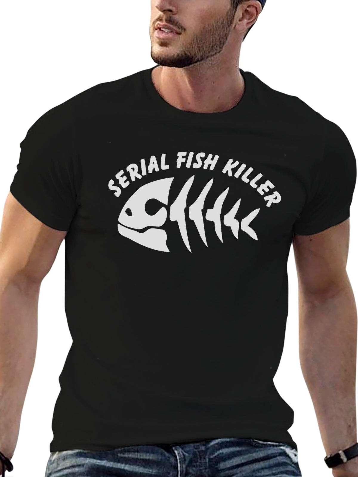 Serial Fish Killer Graphic T-Shirt - Black
