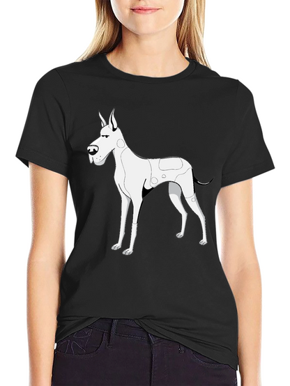 Dog Graphic Tee - Black Cotton T-Shirt