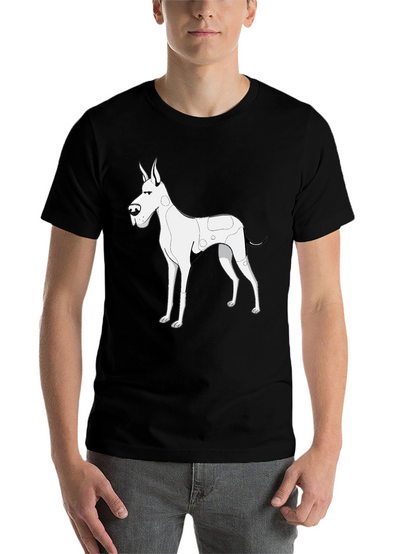 Dog Graphic Tee - Black Cotton T-Shirt