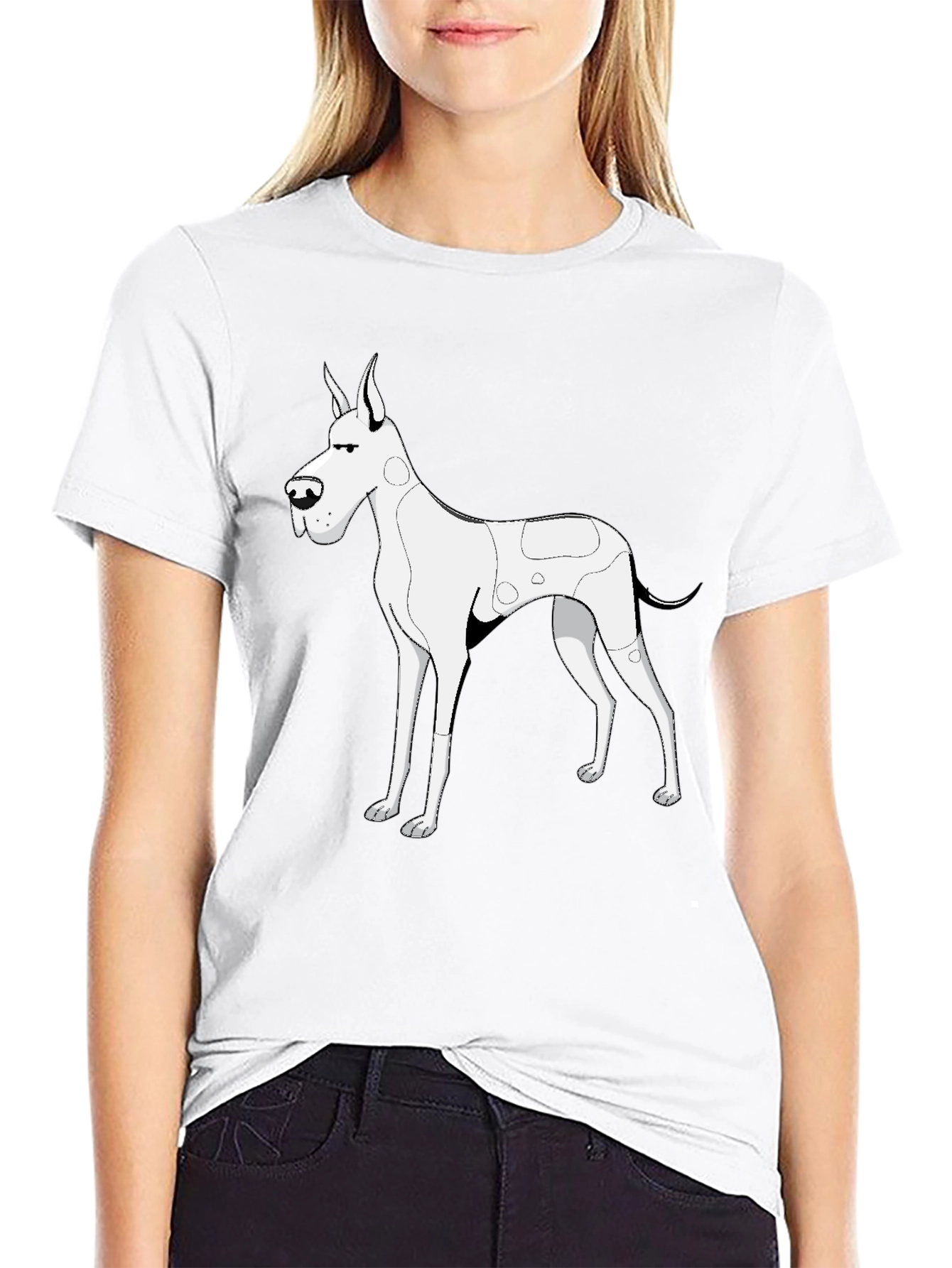 Dog Graphic Tee - Black Cotton T-Shirt