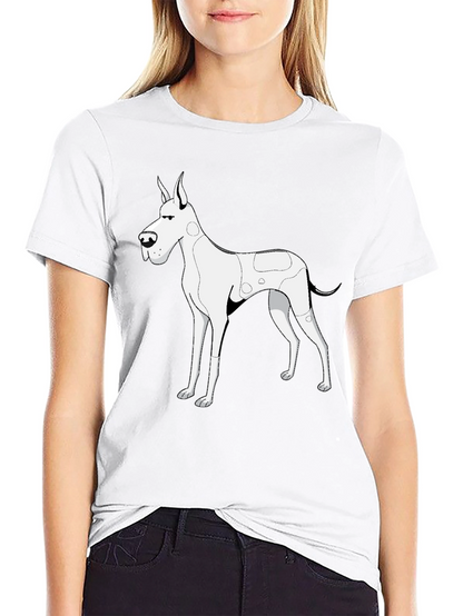 Dog Graphic Tee - Black Cotton T-Shirt