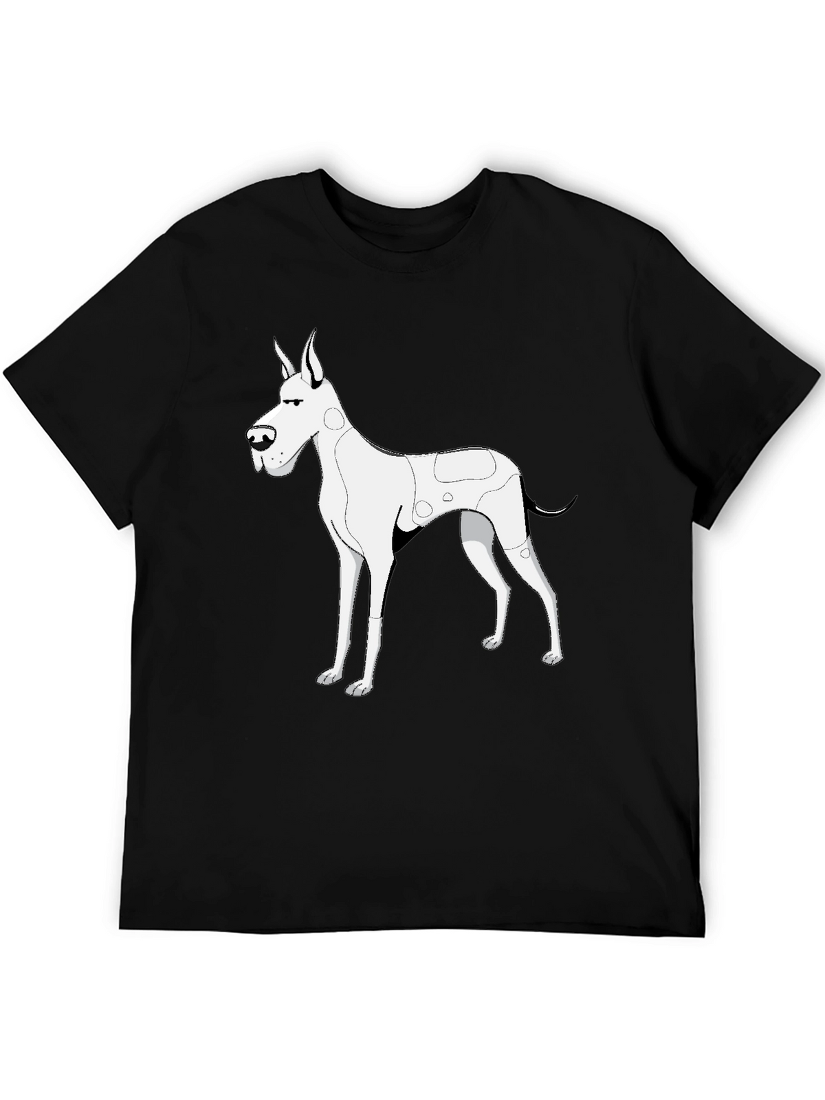 Dog Graphic Tee - Black Cotton T-Shirt