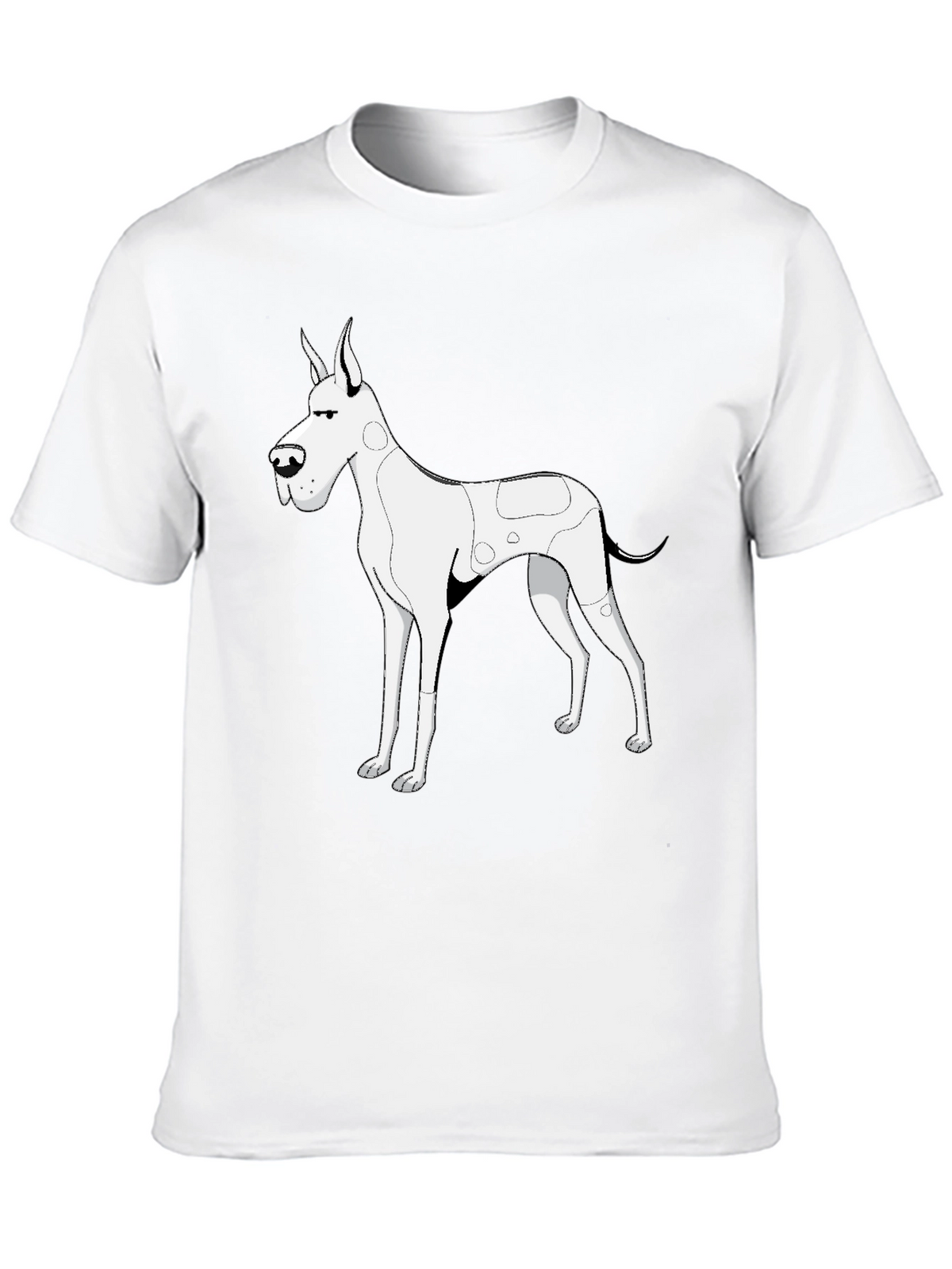 Dog Graphic Tee - Black Cotton T-Shirt