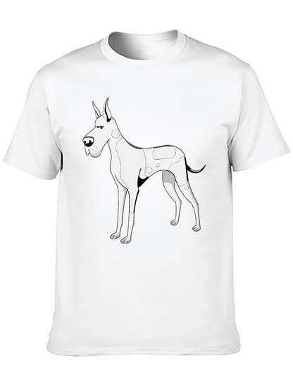 Dog Graphic Tee - Black Cotton T-Shirt