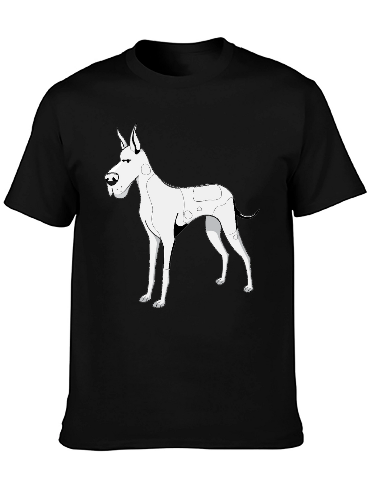 Dog Graphic Tee - Black Cotton T-Shirt