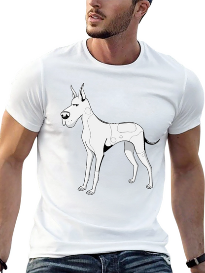 Dog Graphic Tee - Black Cotton T-Shirt