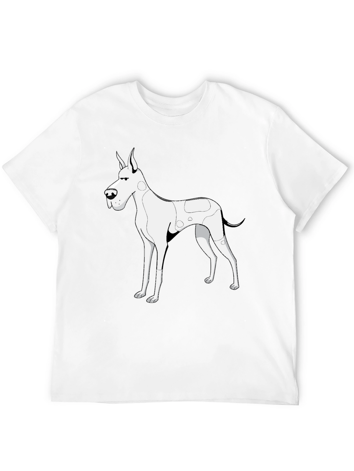 Dog Graphic Tee - Black Cotton T-Shirt
