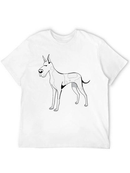 Dog Graphic Tee - Black Cotton T-Shirt