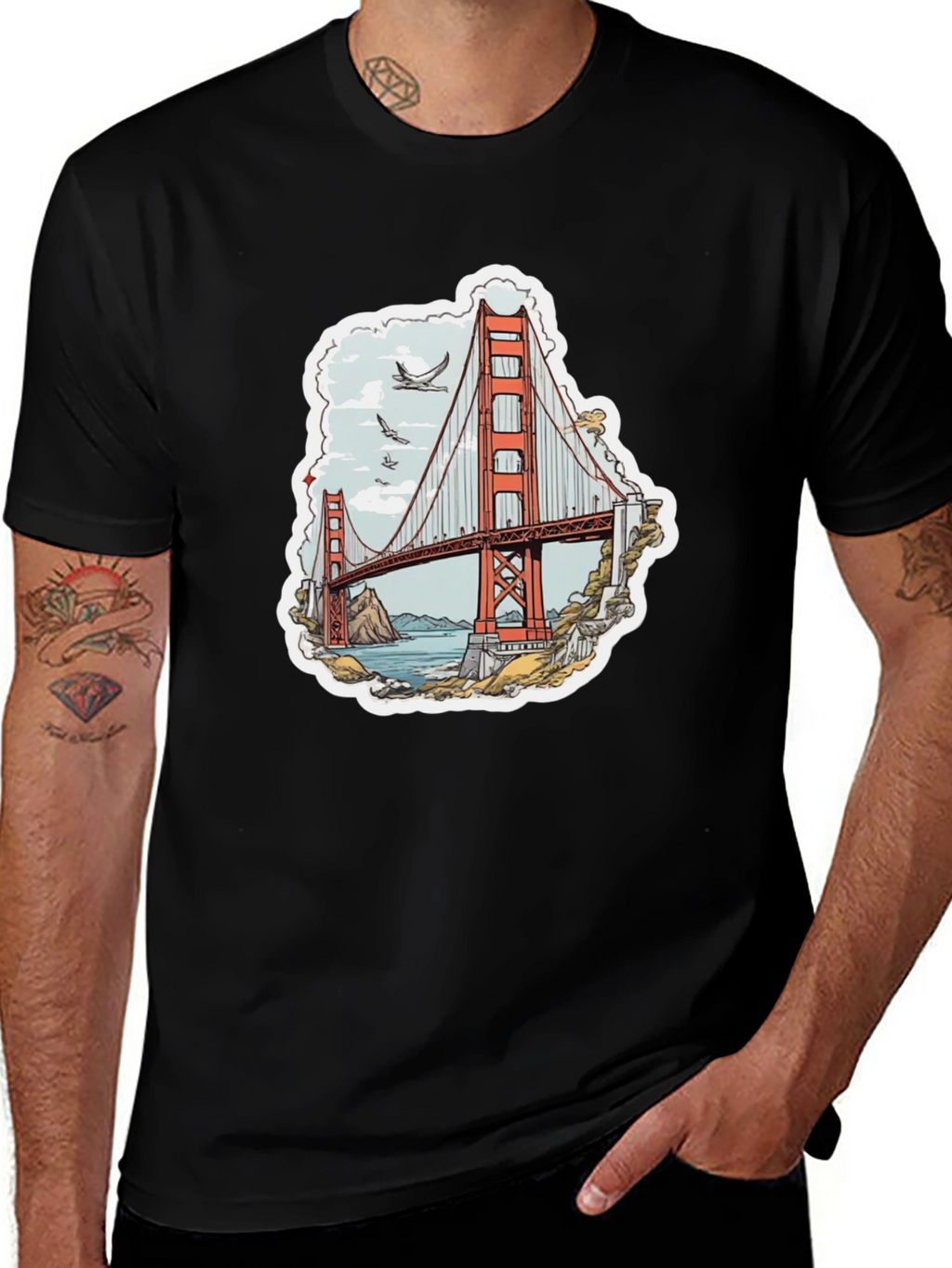 Golden Gate Bridge Graphic Tee - Black T-Shirt
