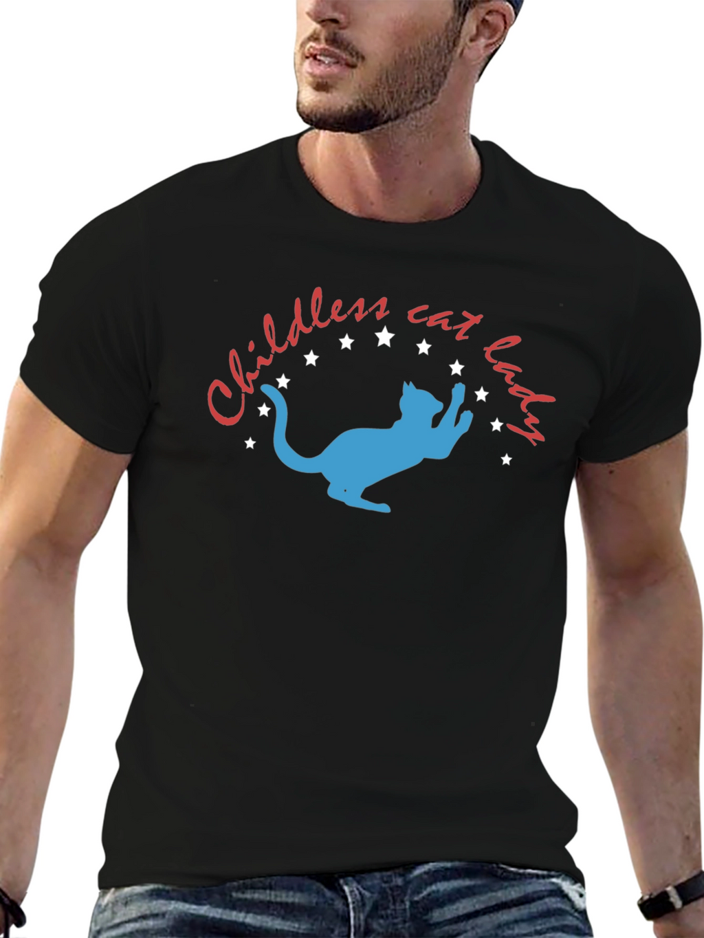 Childless Cat Lady T-Shirt: Novelty Graphic Tee