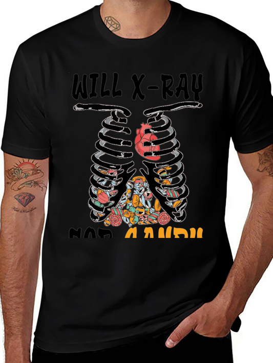 X-Ray Skeleton Candy Heart Graphic T-Shirt