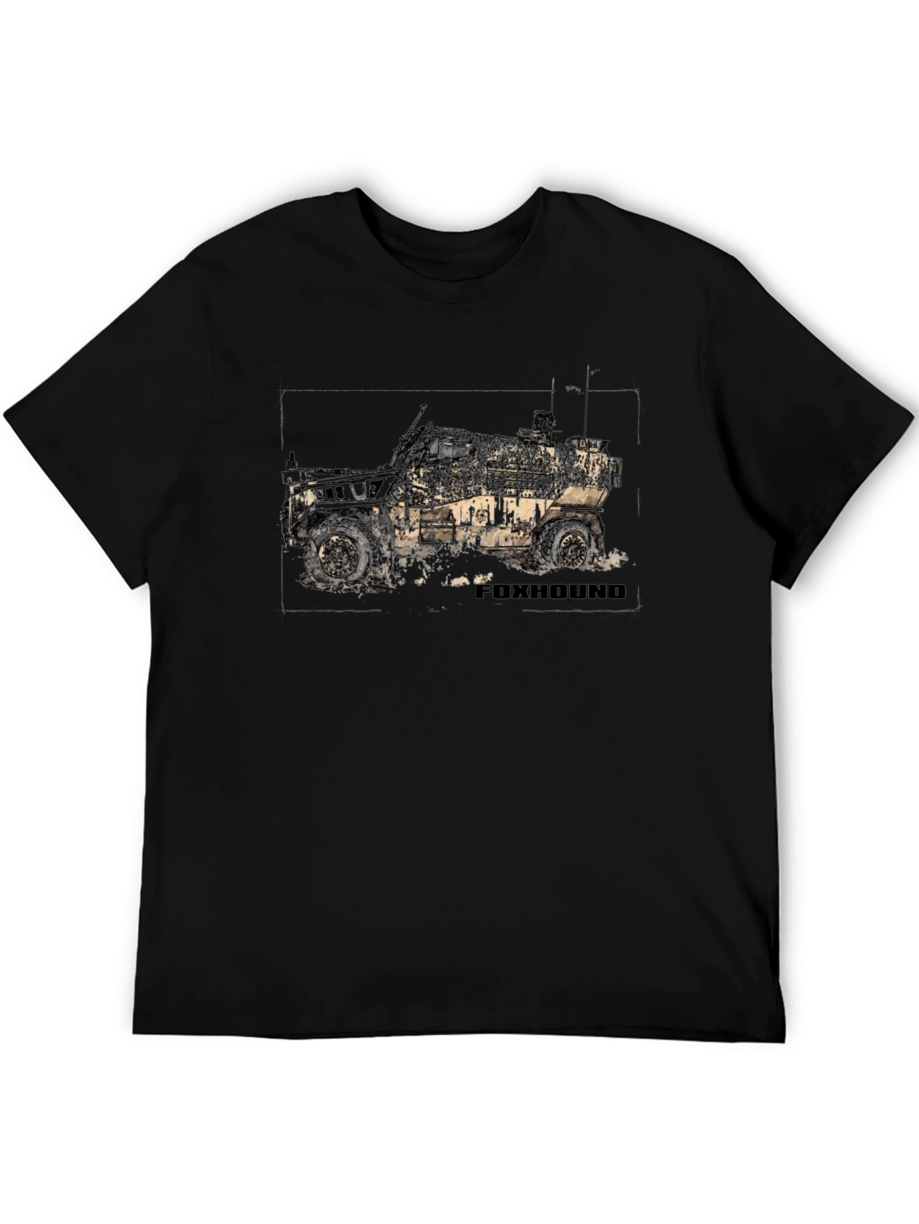 Foxhound Vehicle Graphic Tee - Black Cotton