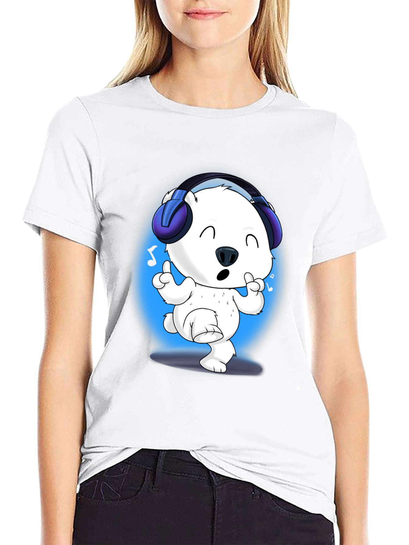 Cute Polar Bear DJ Graphic Tee
