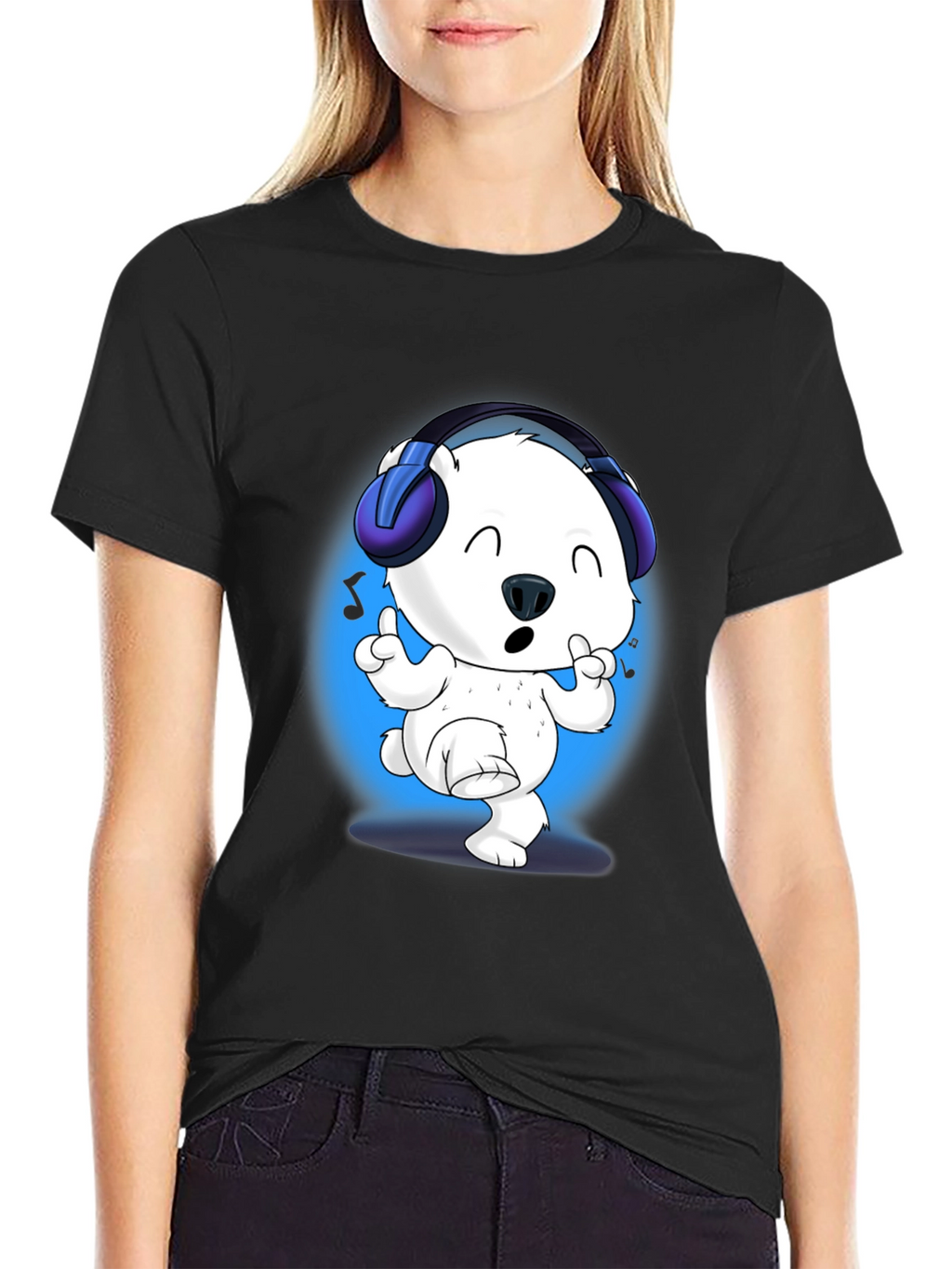Cute Polar Bear DJ Graphic Tee
