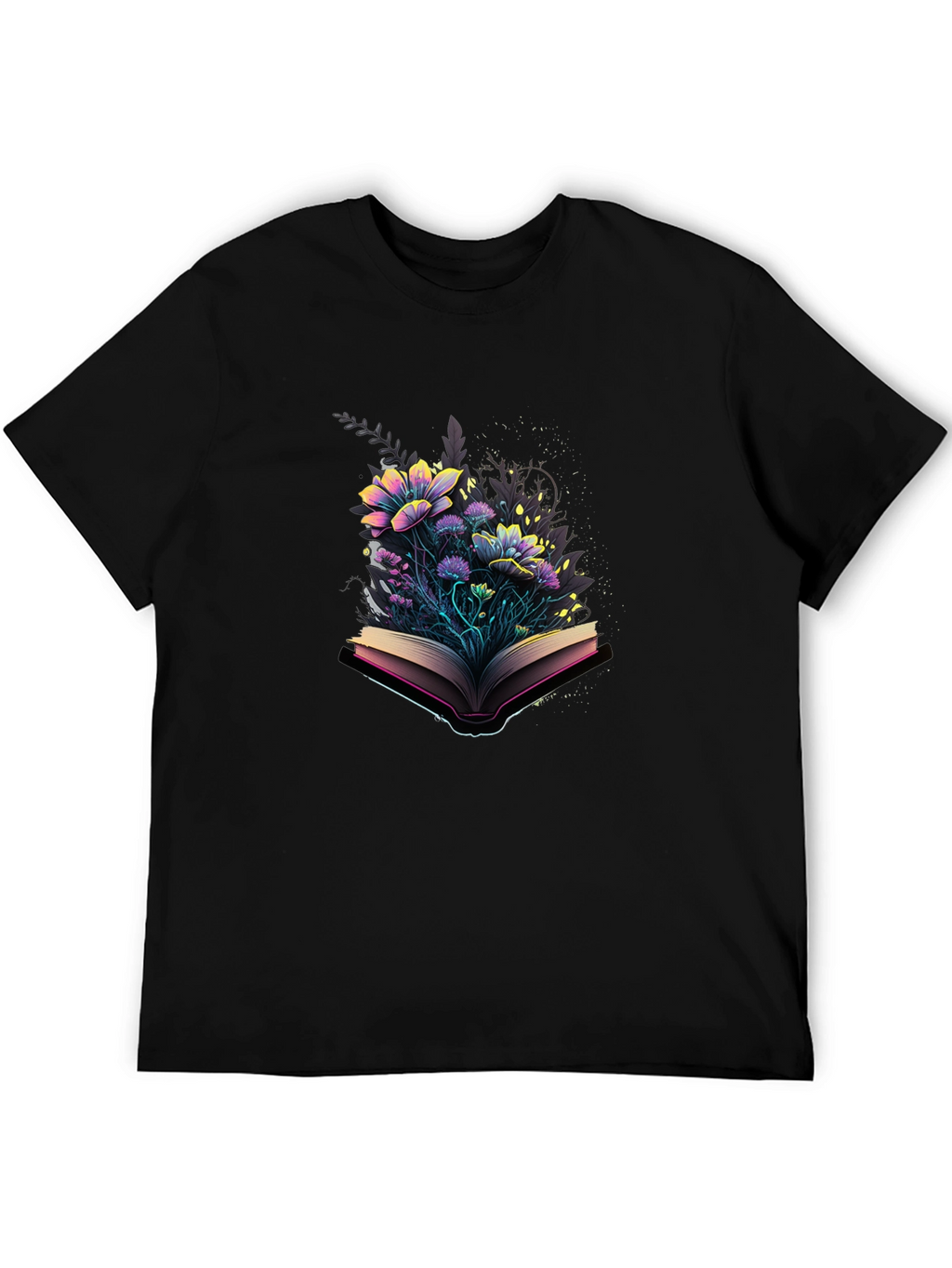 Floral Book T-Shirt - Literary Style
