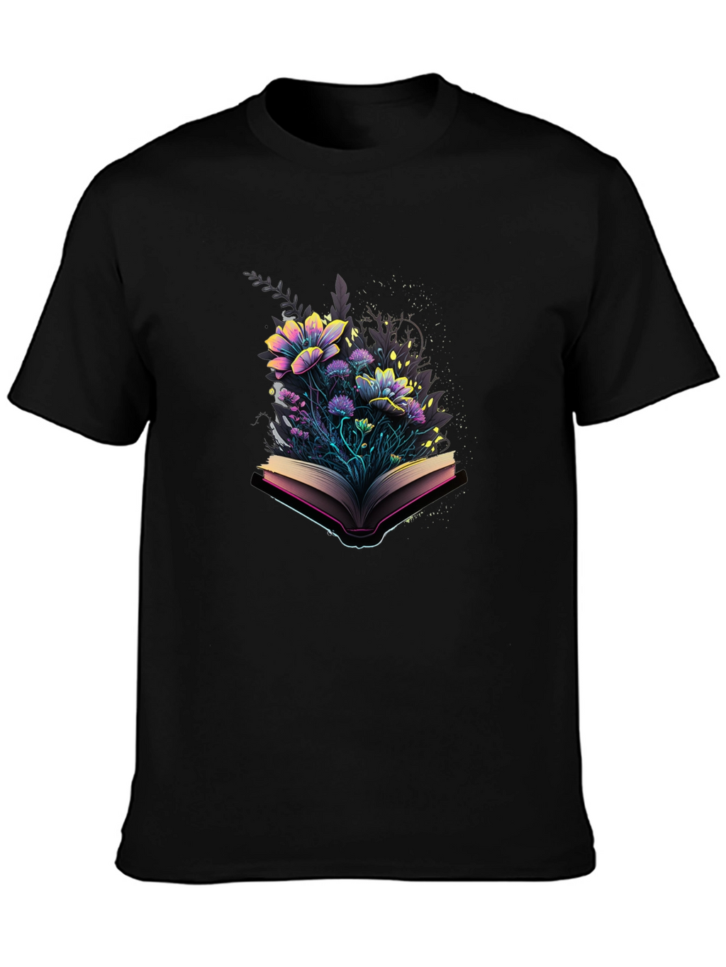 Floral Book T-Shirt - Literary Style