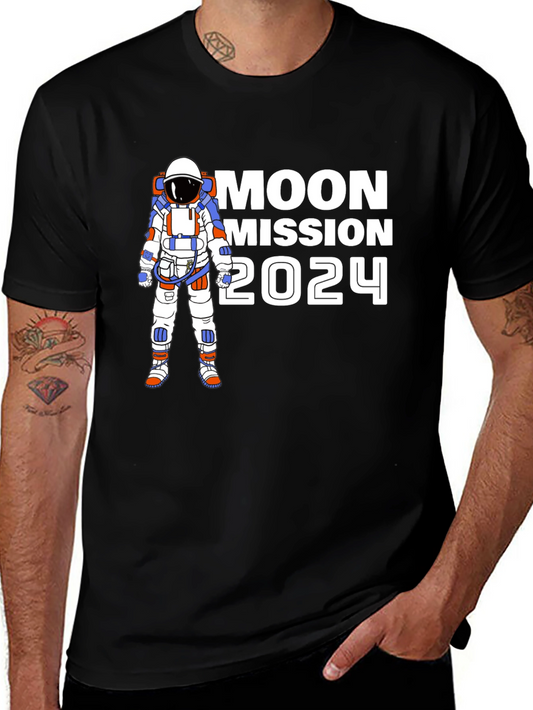 Moon Mission 2024 T-Shirt - Astronaut Graphic Tee