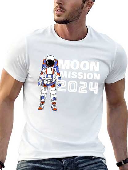 Moon Mission 2024 T-Shirt - Astronaut Graphic Tee