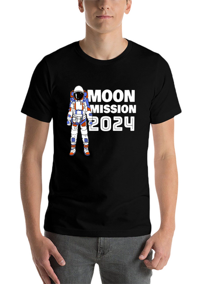 Moon Mission 2024 T-Shirt - Astronaut Graphic Tee