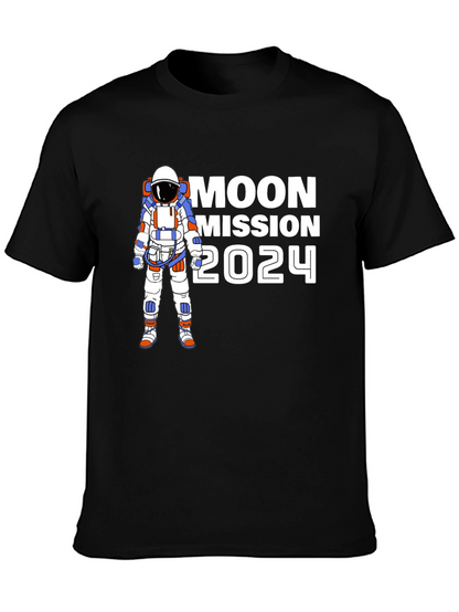 Moon Mission 2024 T-Shirt - Astronaut Graphic Tee