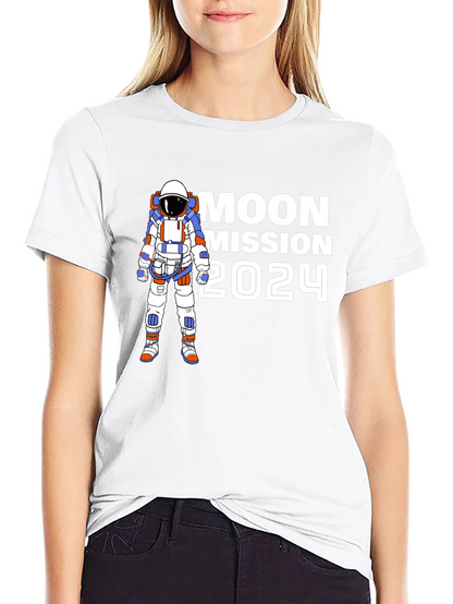 Moon Mission 2024 T-Shirt - Astronaut Graphic Tee