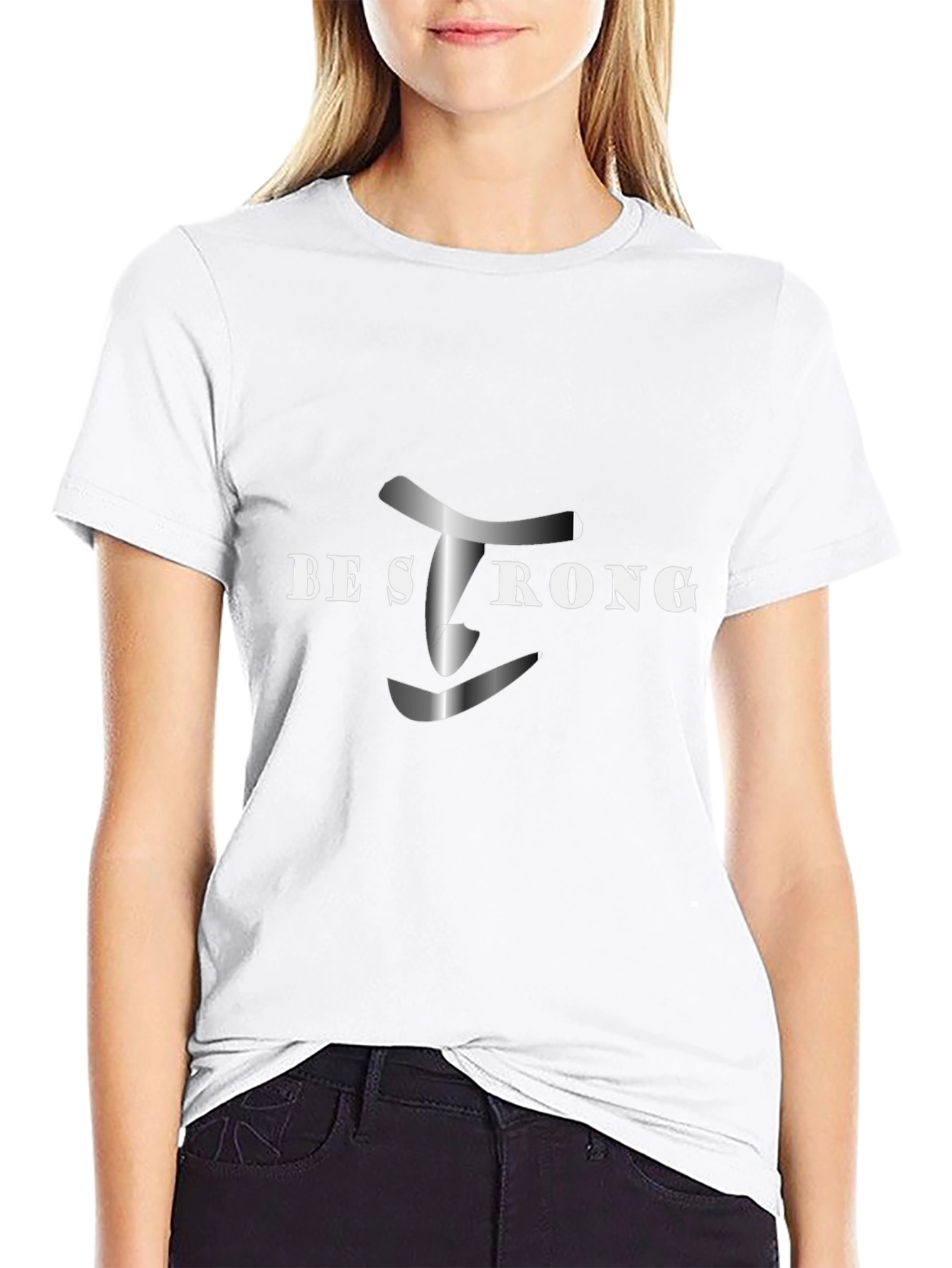 Be Strong Black Graphic Tee - Motivational Shirt
