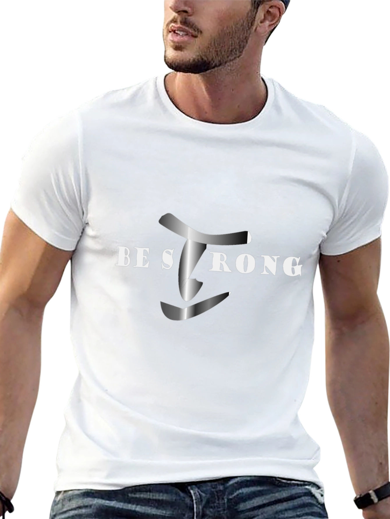 Be Strong Black Graphic Tee - Motivational Shirt
