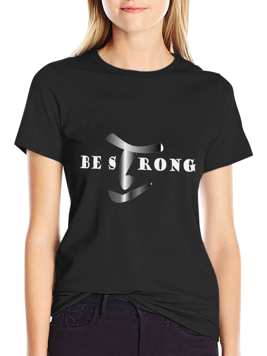Be Strong Black Graphic Tee - Motivational Shirt