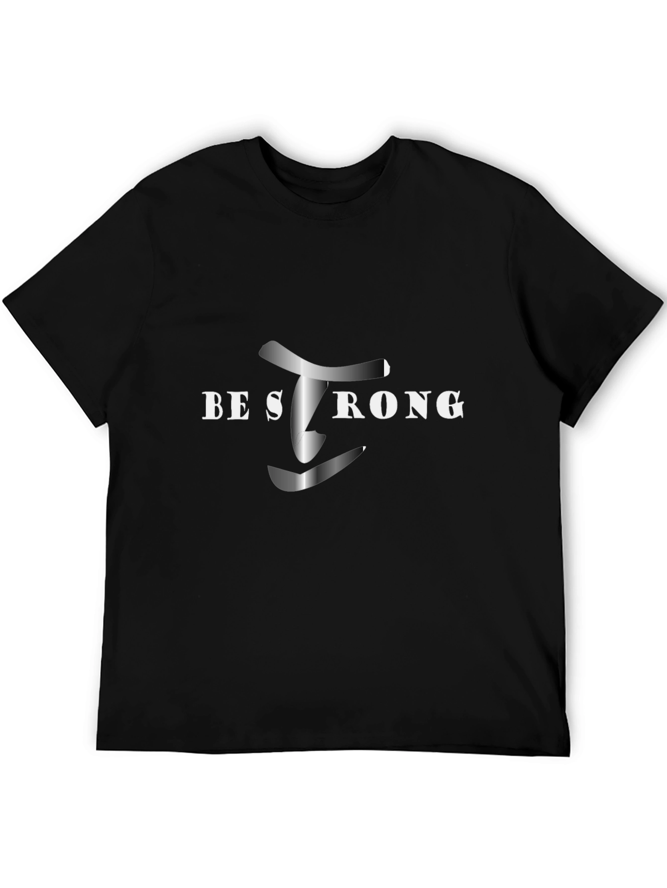 Be Strong Black Graphic Tee - Motivational Shirt
