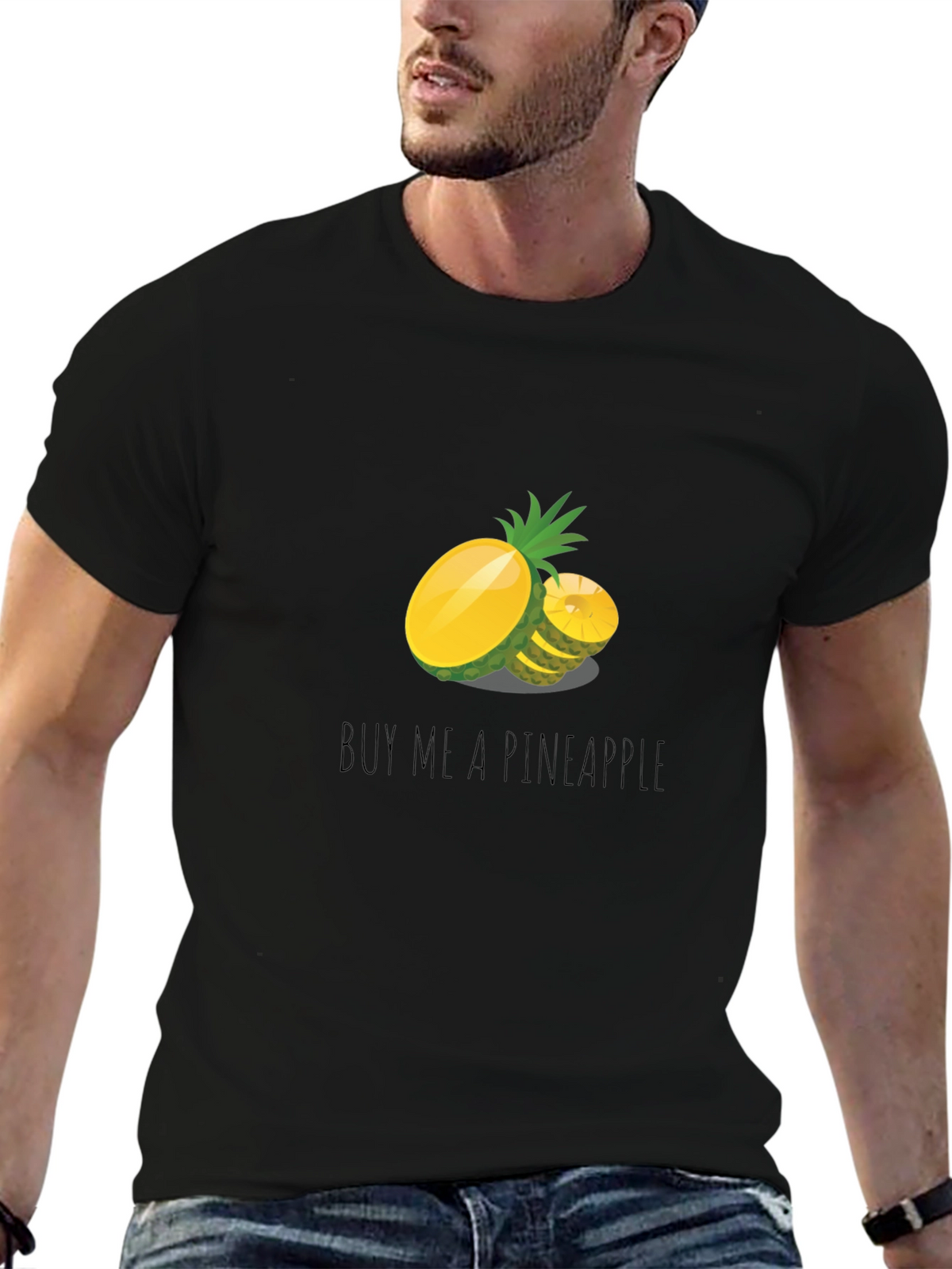 Buy Me A Pineapple Graphic Tee - Black