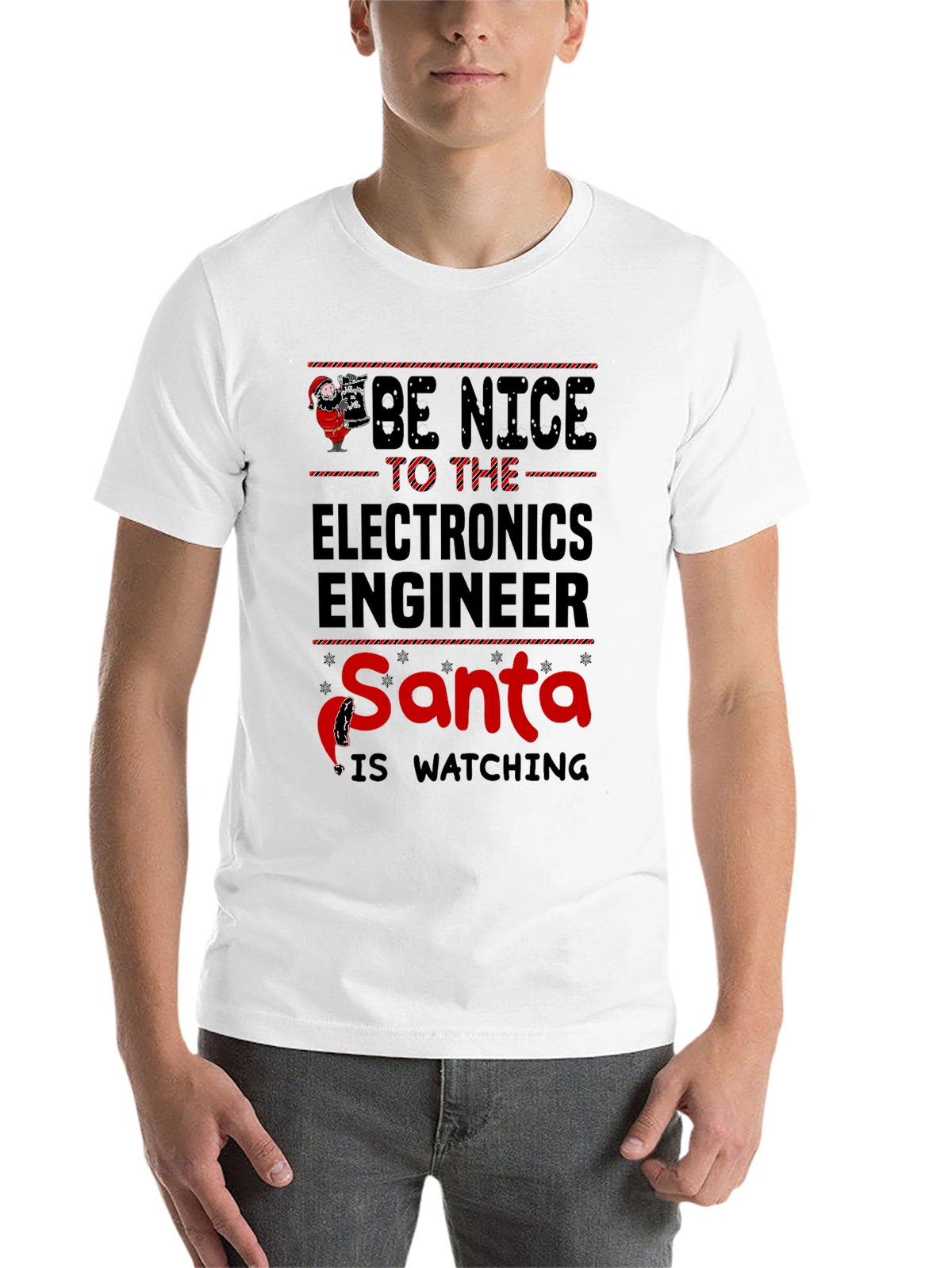 Be Nice to the Electronics Engineer Santa T-Shirt