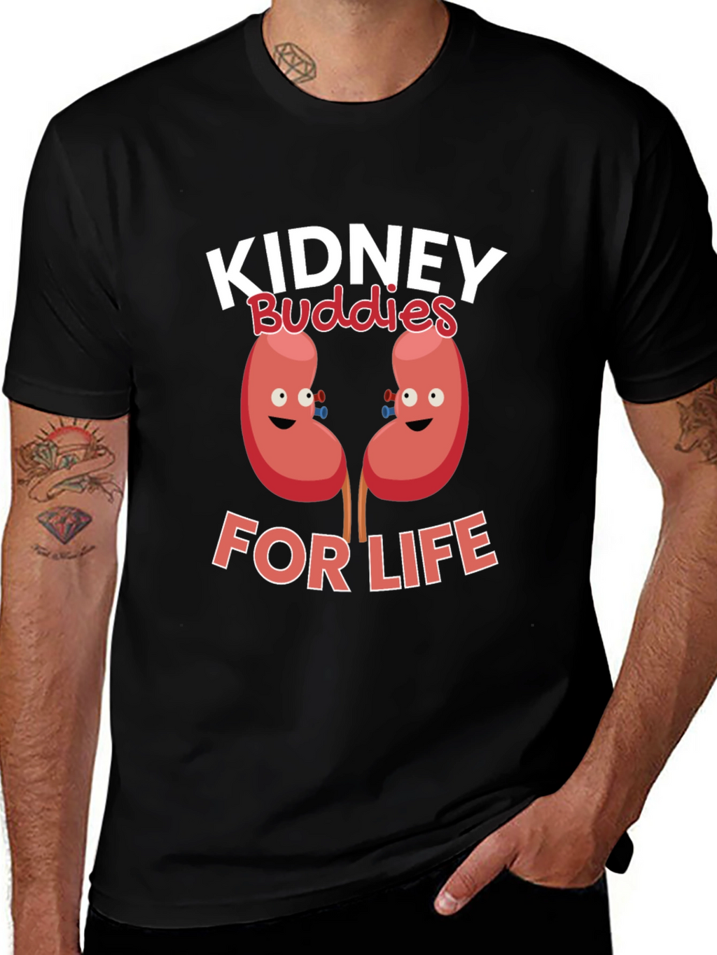 Kidney Buddies For Life Black T-Shirt