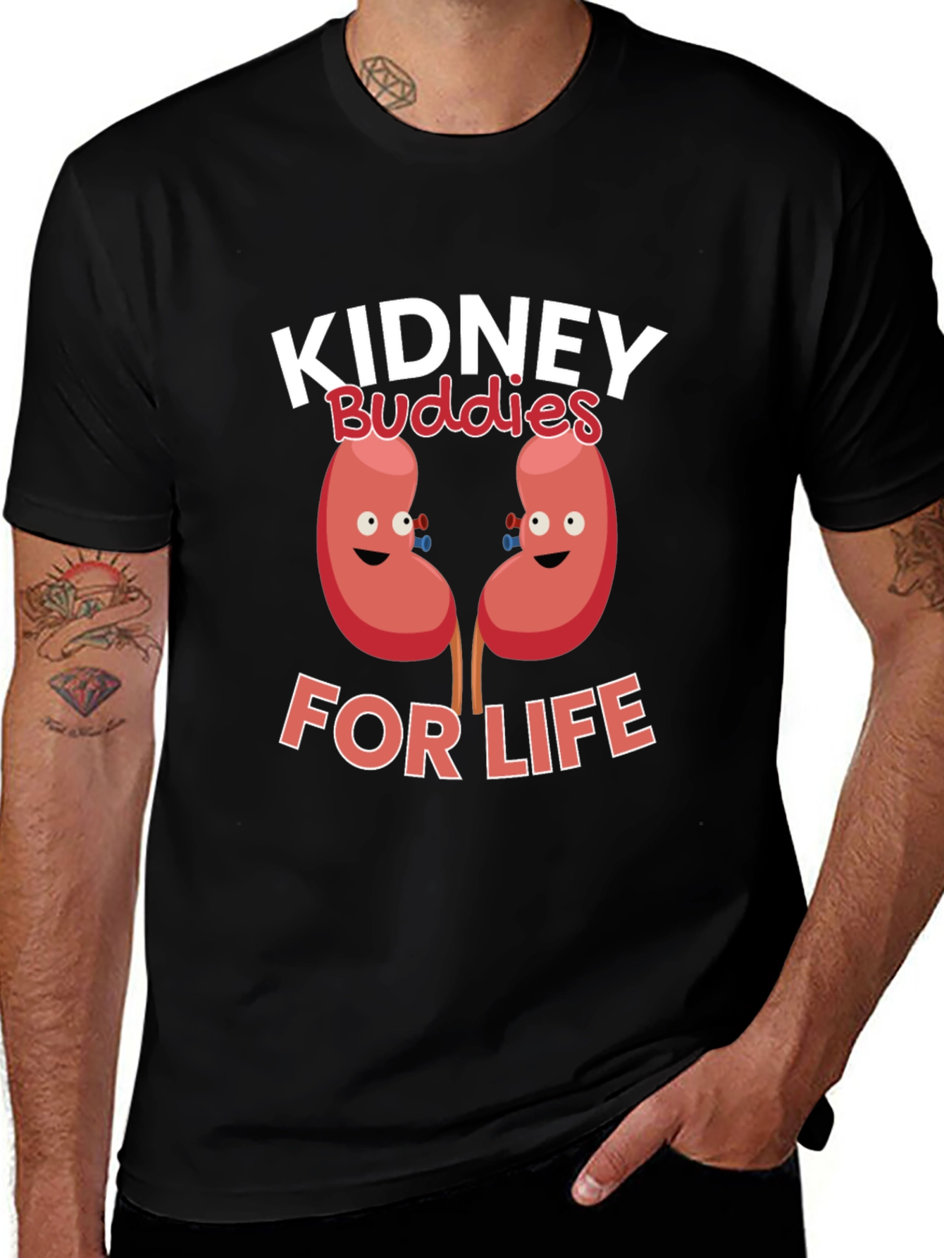 Kidney Buddies For Life Black T-Shirt