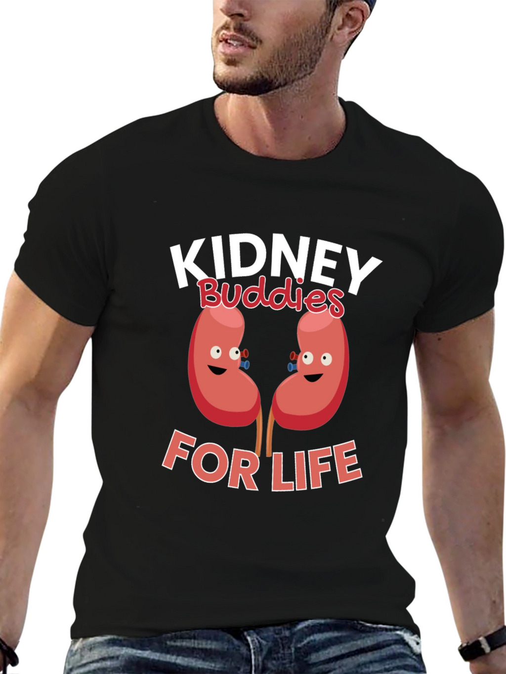 Kidney Buddies For Life Black T-Shirt