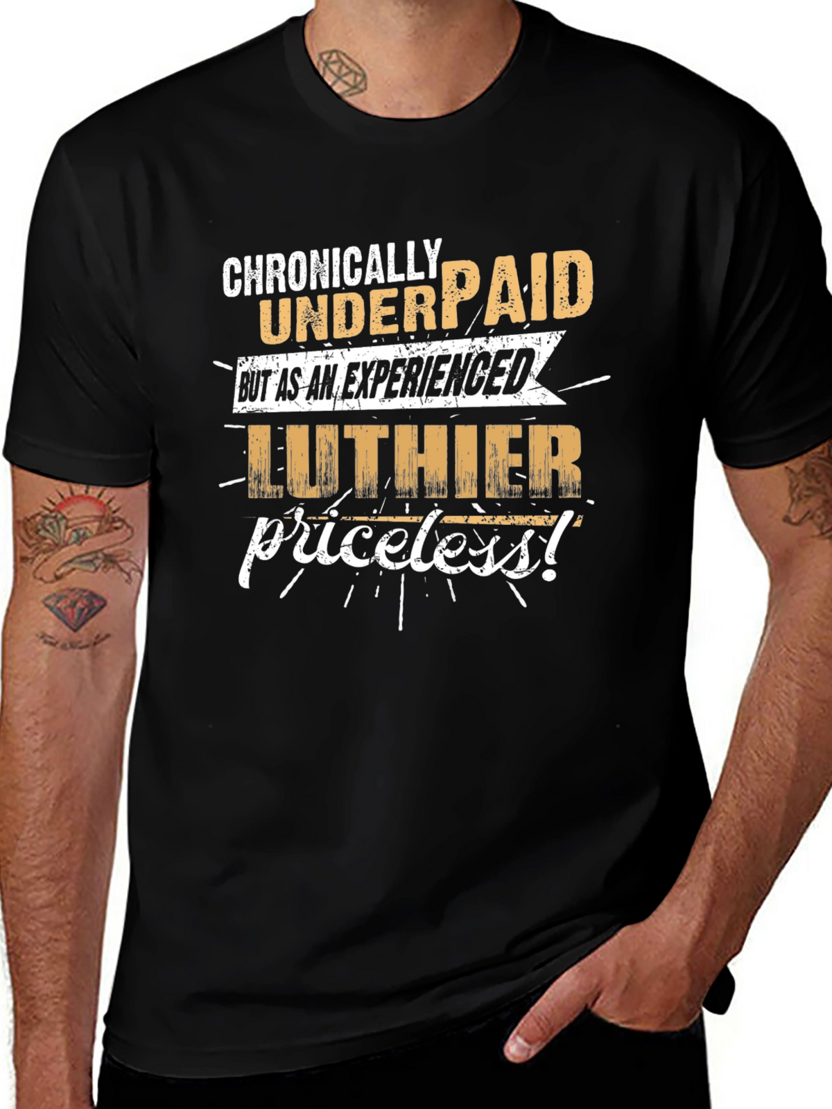 Chronically Underpaid Luthier T-Shirt - Black