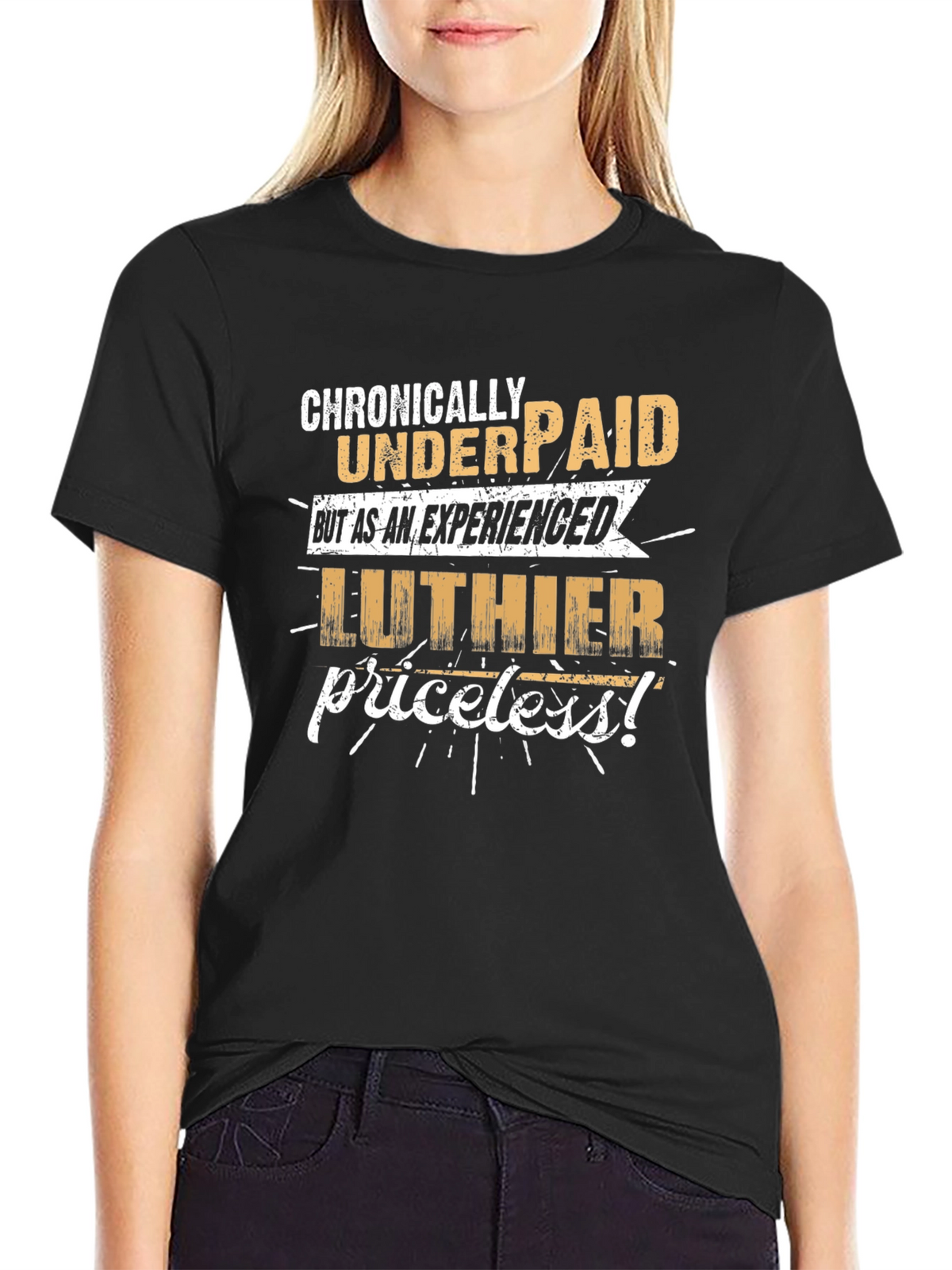 Chronically Underpaid Luthier T-Shirt - Black
