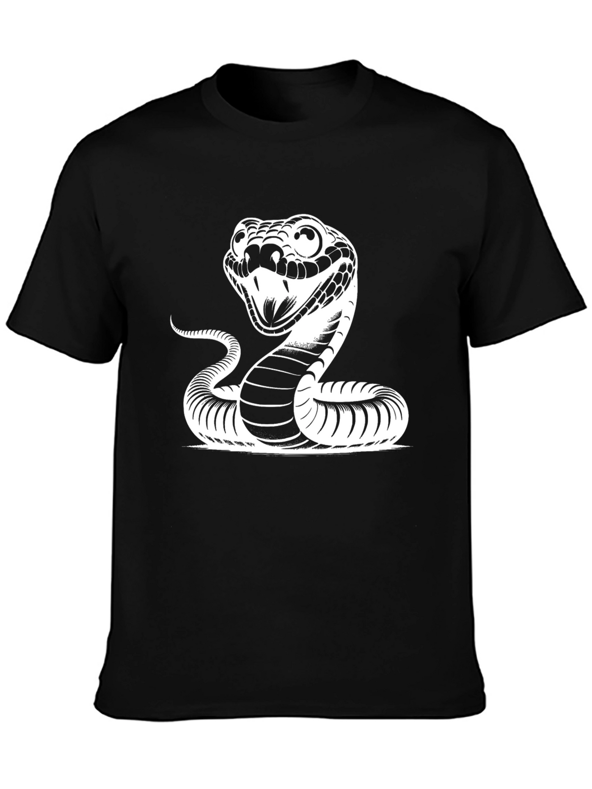 Snake Graphic Tee - Black Cotton T-Shirt