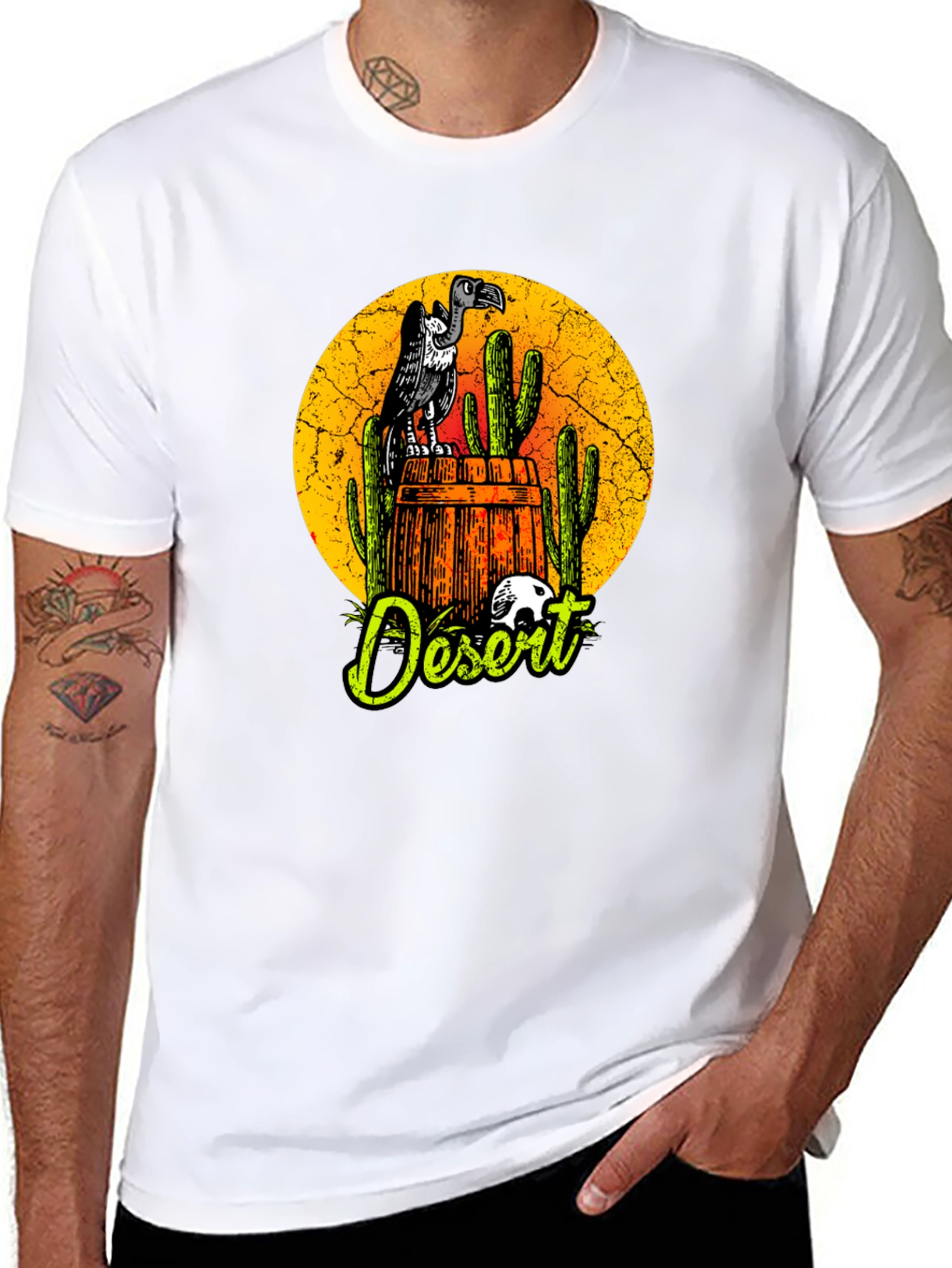Desert Vulture Graphic Tee - Mens Black T-Shirt