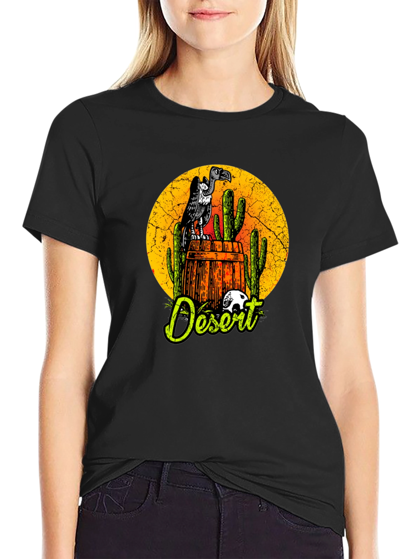Desert Vulture Graphic Tee - Mens Black T-Shirt