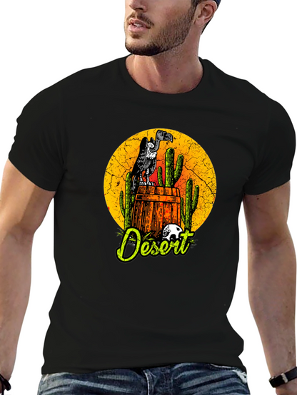 Desert Vulture Graphic Tee - Mens Black T-Shirt