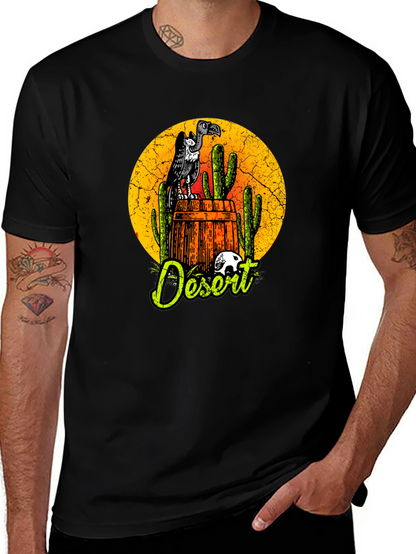 Desert Vulture Graphic Tee - Mens Black T-Shirt