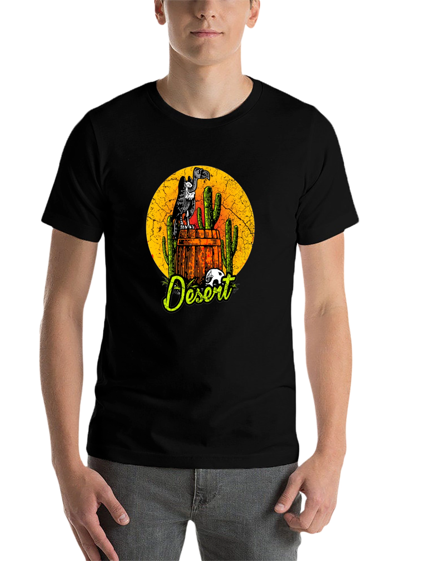 Desert Vulture Graphic Tee - Mens Black T-Shirt