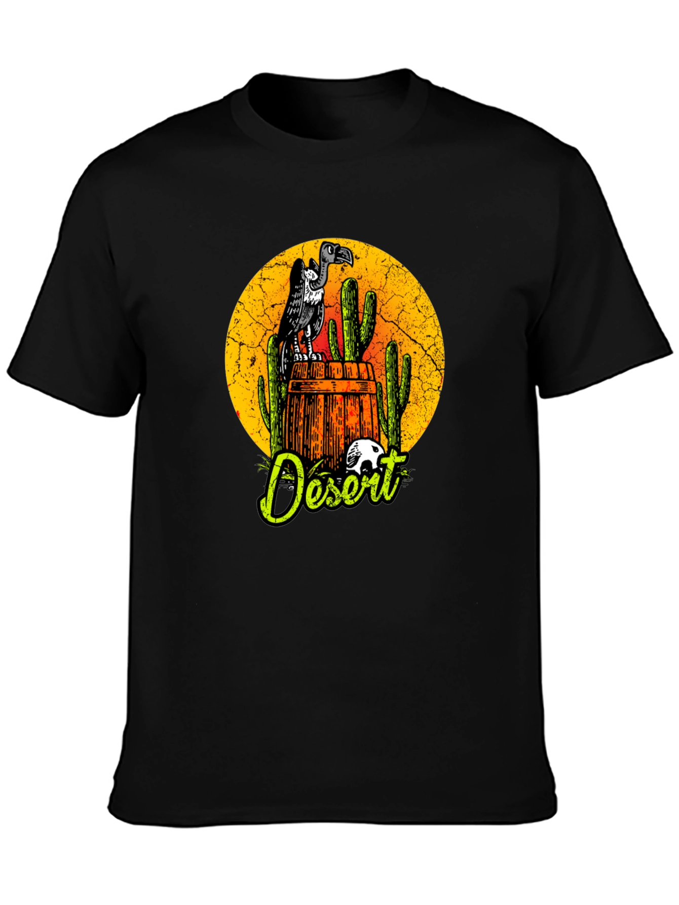 Desert Vulture Graphic Tee - Mens Black T-Shirt