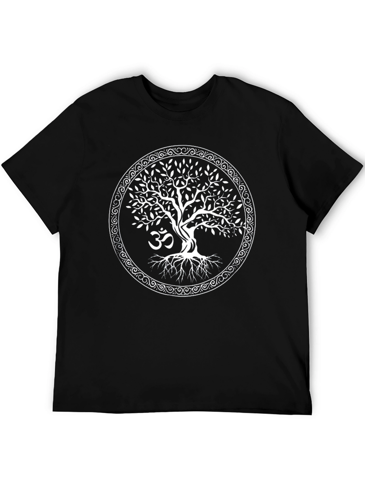 Tree of Life Om Symbol Black T-Shirt