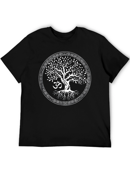 Tree of Life Om Symbol Black T-Shirt